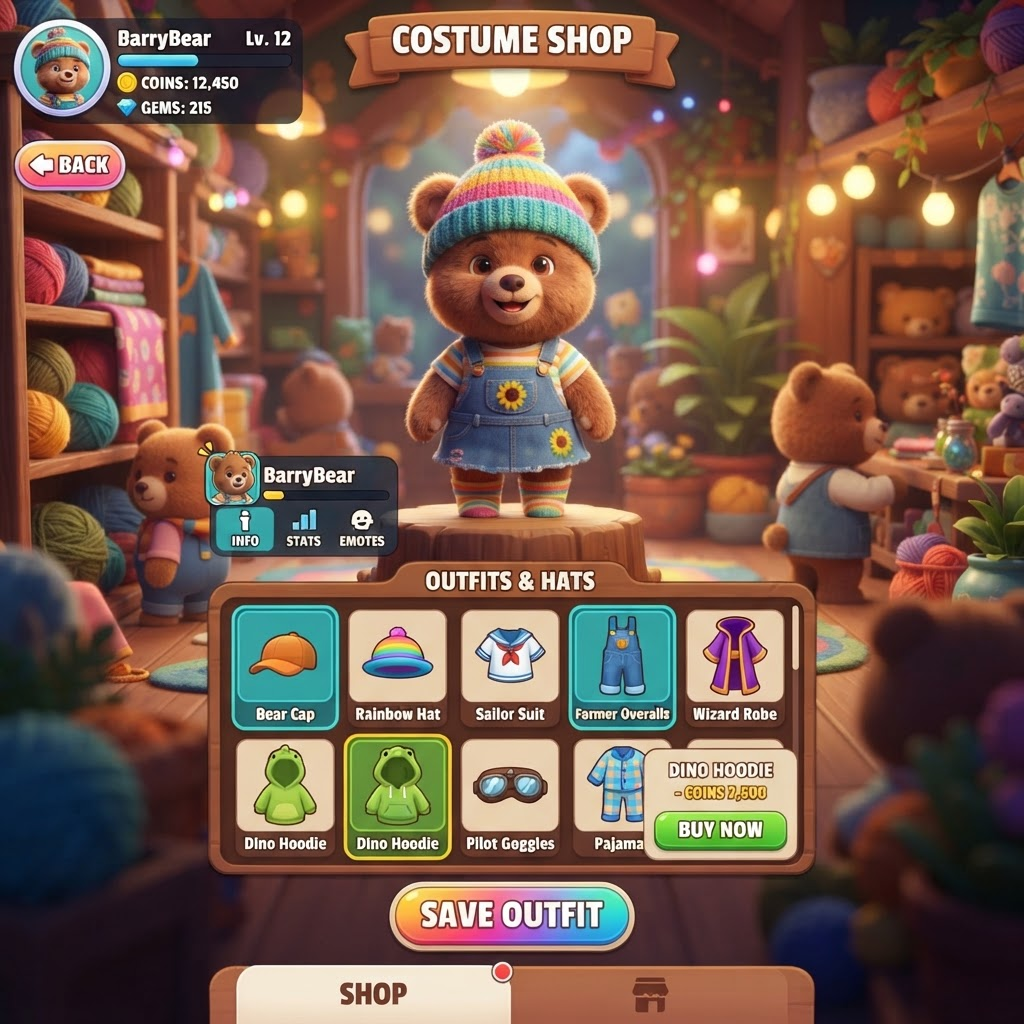 Super Bear Adventure gameplay: Unlock fun costumes