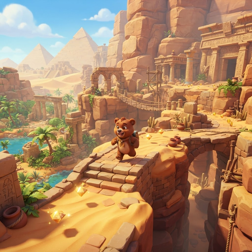 Sunfall Desert level from Super Bear Adventure