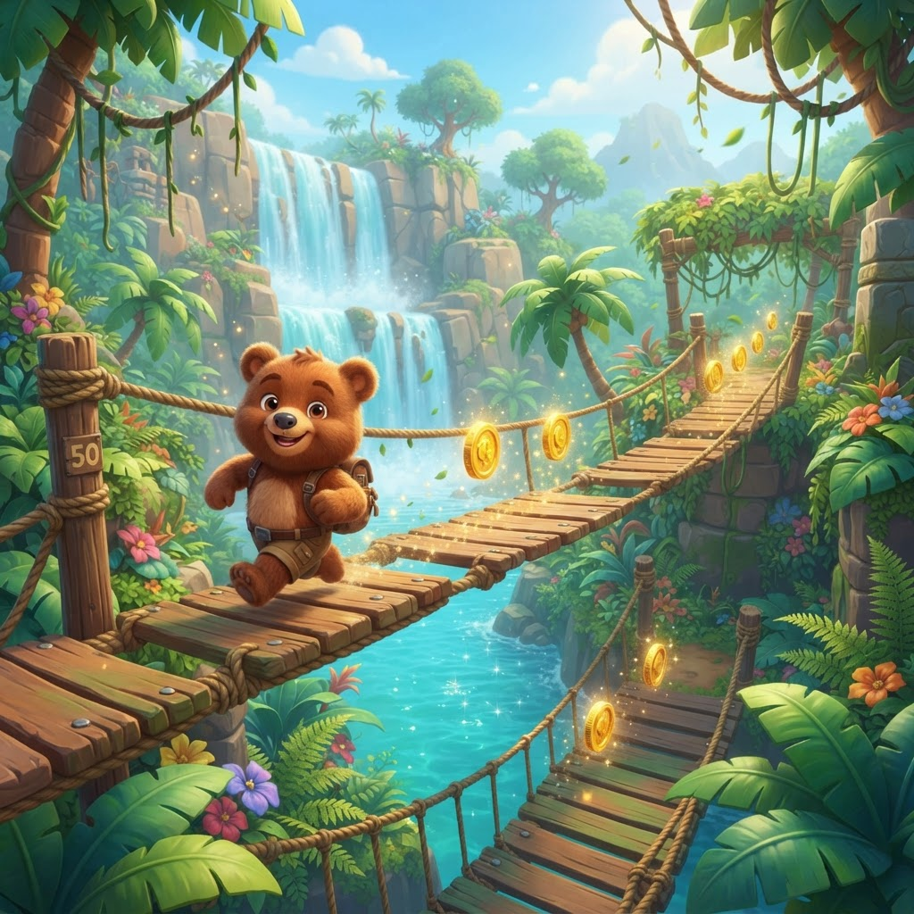 Jungle Ruins level from Super Bear Adventure
